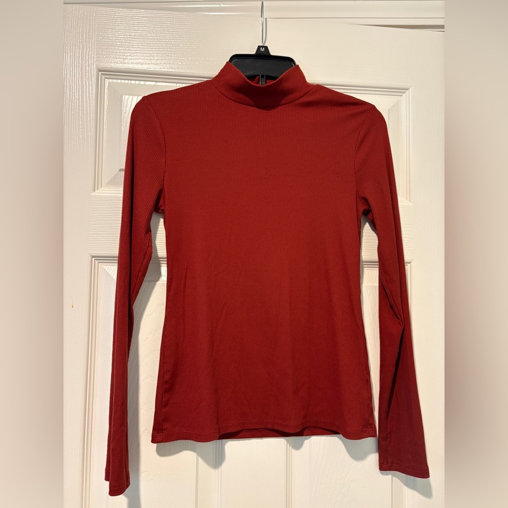 Soft Maroon Mock Neck